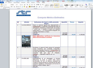 Stampa di computo metrico estimativo